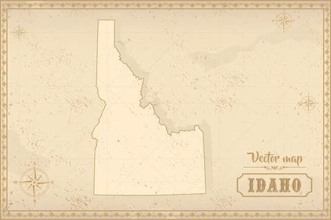Map of Idaho in the old style Stock Illustration