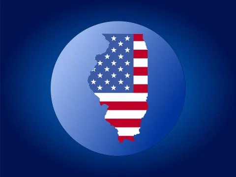 Map of illinois globe Stock Illustration
