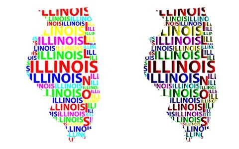 Map of Illinois - vector illustration Ilustração Stock
