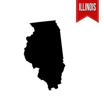 Map of Illinois on white Stock Illustration