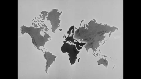 Map illustrate Germany conquer Europe and Africa -1941 Stock Footage 83713804