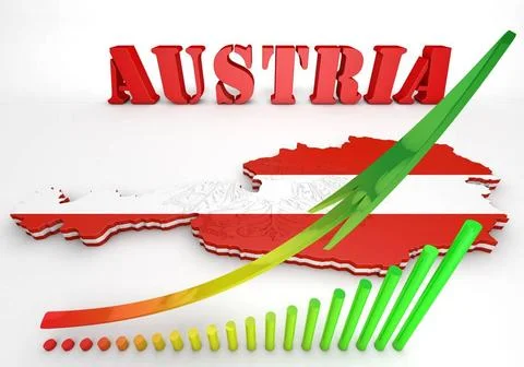 Map illustration of Austria with flag 3D map illustration of Austria with ... Stock Photos