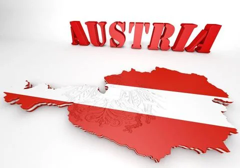 Map illustration of Austria with flag 3D map illustration of Austria with ... Stock Photos