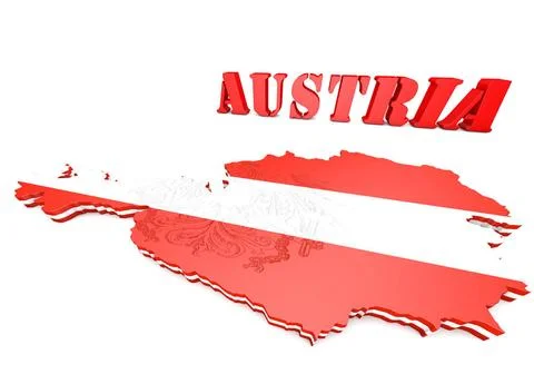 Map illustration of Austria with flag 3D map illustration of Austria with ... Stock Photos