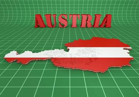 Map illustration of Austria with flag 3D map illustration of Austria with ... Stock Photos