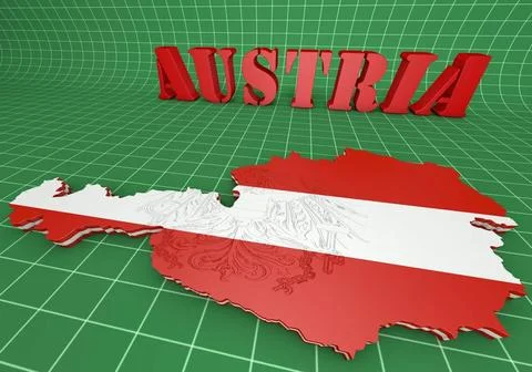 Map illustration of Austria with flag 3D map illustration of Austria with ... Stock Photos