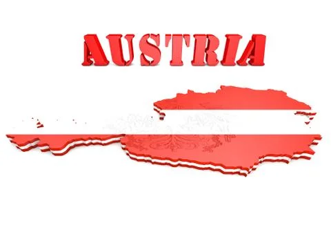 Map illustration of Austria with flag Stock-Illustration