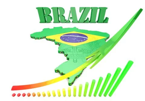 Map illustration of brazil Illustrazione stock