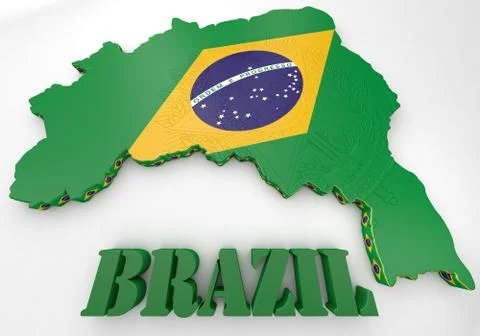 Map illustration of brazil Illustrazione stock