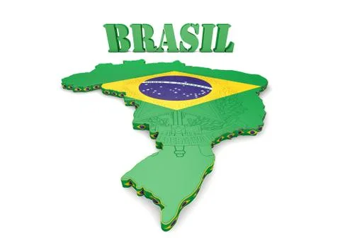 Map illustration of brazil Illustration