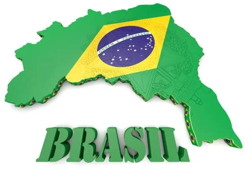 Map illustration of Brazil 스톡 일러스트