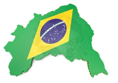 Map illustration of Brazil Stock-Illustration