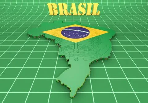 Map illustration of Brazil Иллюстрация