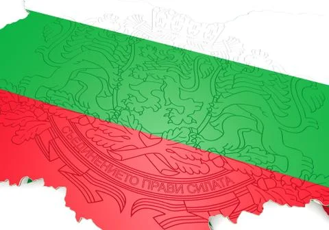 Map illustration of bulgaria with flag Illustration