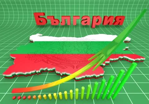 Map illustration of bulgaria with flag Illustrazione stock