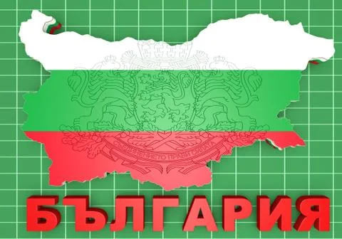 Map illustration of bulgaria with flag Illustration