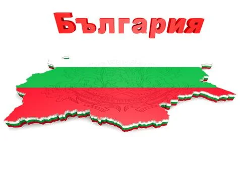 Map illustration of Bulgaria with flag Stock Illustration