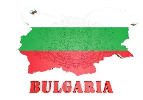 Map illustration of Bulgaria with flag Illustration