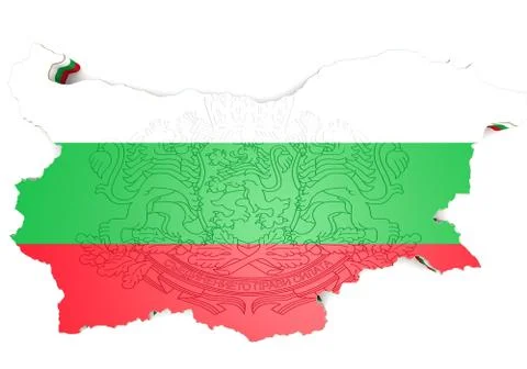Map illustration of Bulgaria with flag Stockillustratie