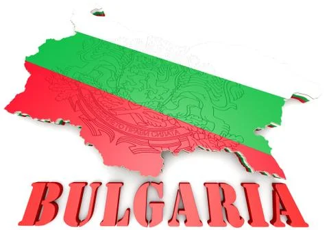Map illustration of Bulgaria with flag Illustration