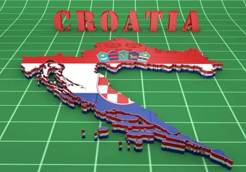 Map illustration of croatia Illustrazione stock