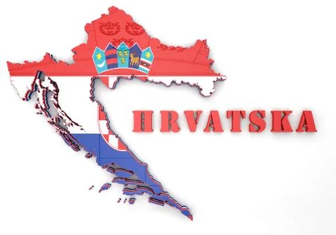 Map illustration of croatia Иллюстрация