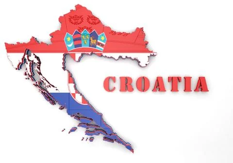 Map illustration of croatia Illustration
