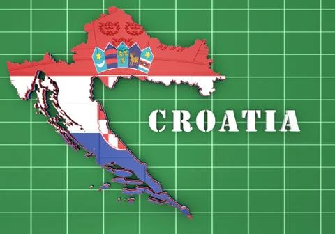 Map illustration of croatia Illustration