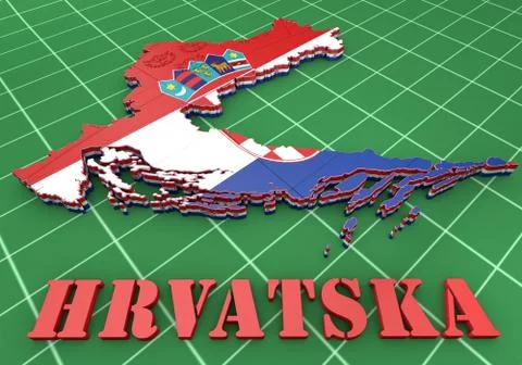 Map illustration of croatia Иллюстрация