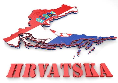 Map illustration of croatia Illustrazione stock