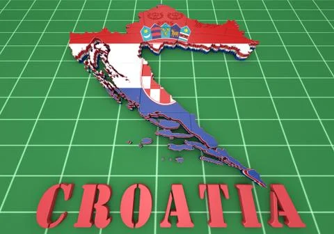 Map illustration of croatia Illustration