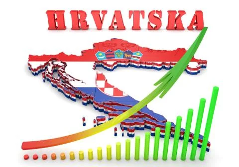 Map illustration of croatia Illustrazione stock