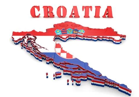 Map illustration of croatia Stockillustratie