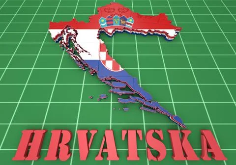 Map illustration of Croatia Illustrazione stock