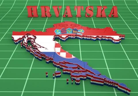 Map illustration of Croatia Иллюстрация