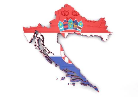 Map illustration of Croatia Иллюстрация