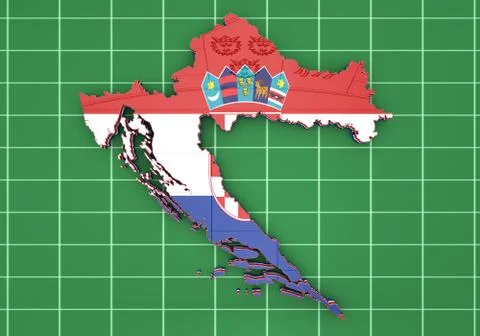 Map illustration of Croatia Иллюстрация