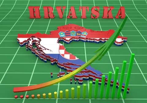 Map illustration of Croatia Illustrazione stock