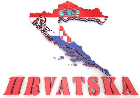 Map illustration of Croatia Illustration
