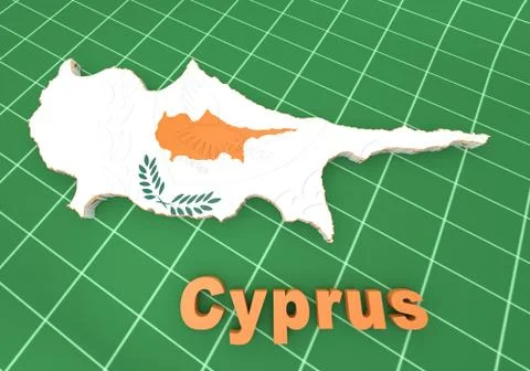 Map illustration of cyprus Illustrazione stock