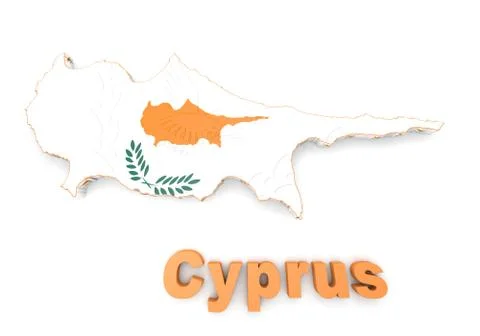 Map illustration of cyprus Illustrazione stock