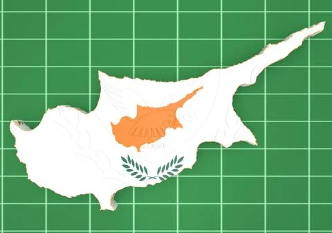 Map illustration of Cyprus Illustrazione stock