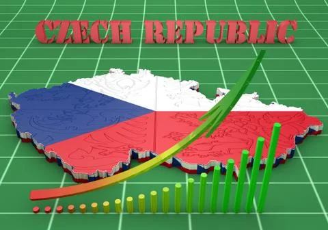 Map illustration of czech republic Illustrazione stock