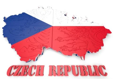 Map illustration of Czech Republic Stock-Illustration