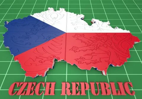 Map illustration of Czech Republic Illustration