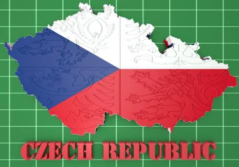 Map illustration of Czech Republic Illustrazione stock