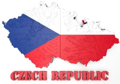 Map illustration of Czech Republic Stock-Illustration