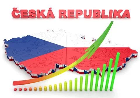Map illustration of Czech Republic Stock-Illustration