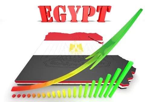 Map illustration of Egypt with map Stock-Illustration