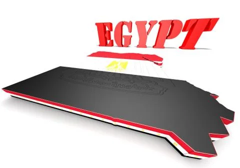 Map illustration of Egypt with map 스톡 일러스트